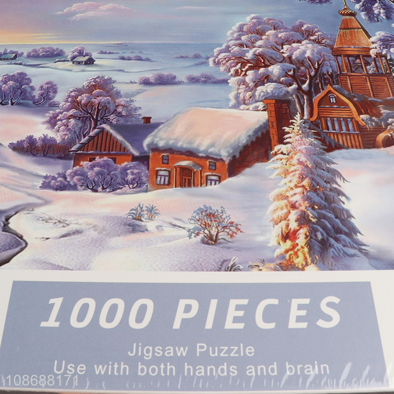 Customized 1000 pieces puzzle the snow is white jigsaw puzzle