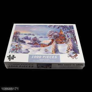 Customized 1000 pieces puzzle the snow is white jigsaw puzzle
