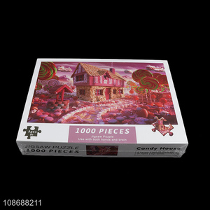 Wholesale 1000 pieces puzzle candy house jigsaw puzzle for girls
