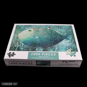 Custom 1000 pieces puzzle big fish jigsaw puzzle for kids adults