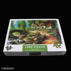 Wholesale 1000 pieces puzzle stone bridge jigsaw puzzle for teens