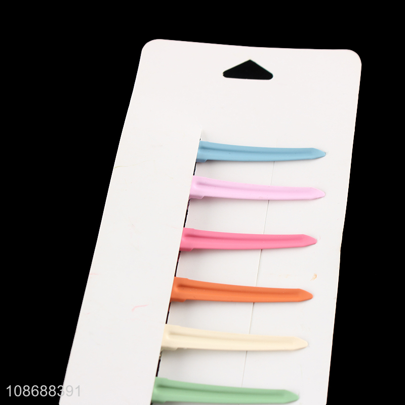 Hot sale candy-colored nonslip metal alligator hair clips hair barrettes