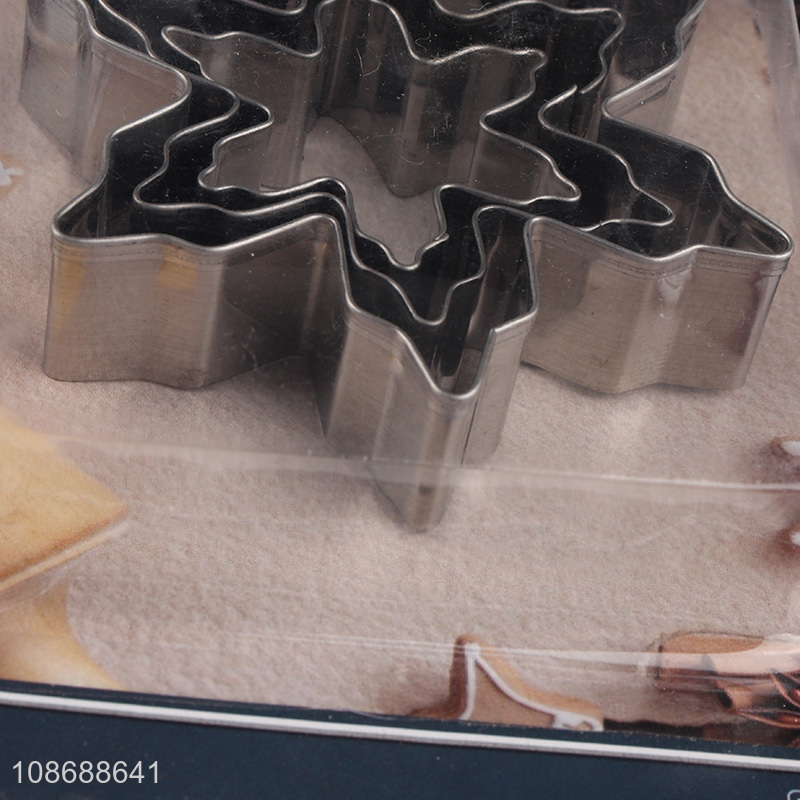 Factory price snowflakes shape stainless steel cookies cutter biscuits mold