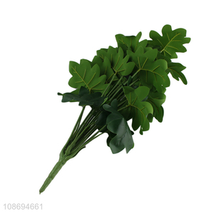 Hot sale green natural plastic fake leaves decorative artificial plants wholesale