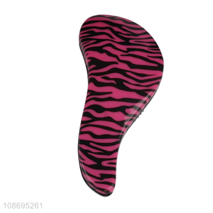 New product trendy zebra print scalp massage hair brush detangling comb