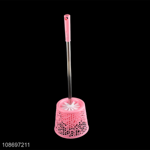 Popular product reusable plastic toilet bowl brush and holder set