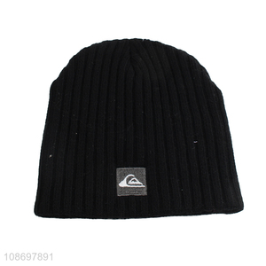 Most popular black comfortable fashion men women beanies hat winter hat