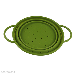 Yiwu market silicone folding vegetable fruits drain basket for sale