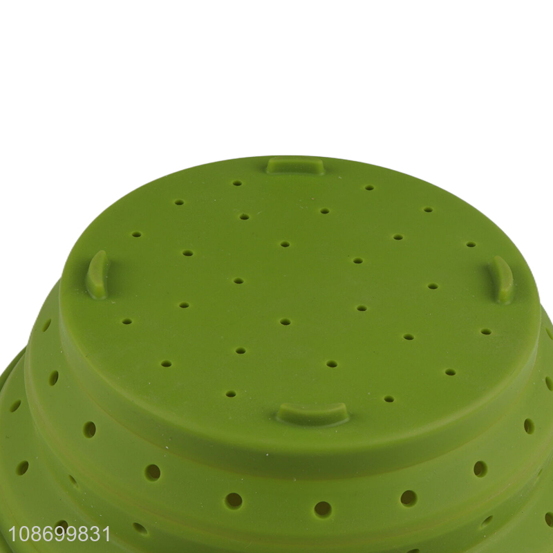 Yiwu market silicone folding vegetable fruits drain basket for sale