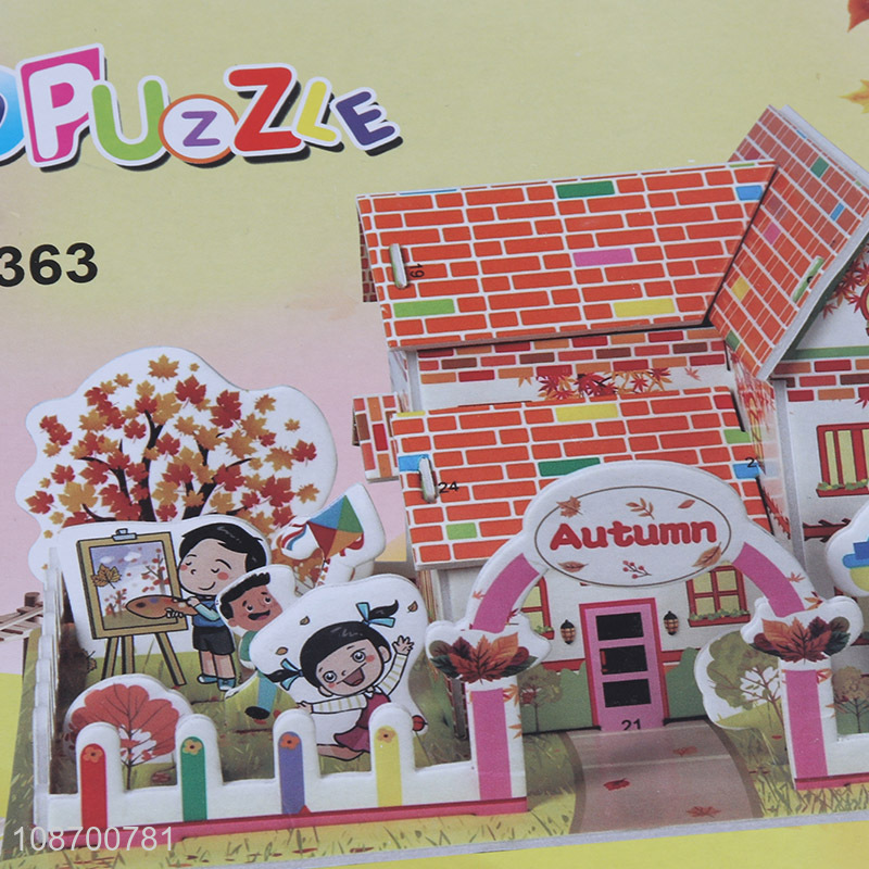 New product 33 pieces DIY 3D autumn courtyard jigsaw puzzle toy