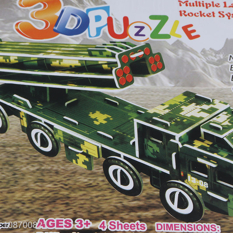 New arrival DIY 3D multiple launch rocket system jigsaw puzzle toy