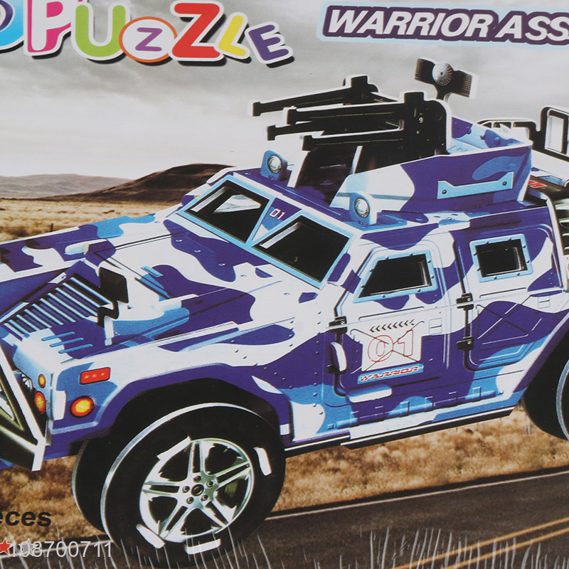 Hot selling 39 pieces DIY 3D warrior assault vehicle puzzle toy