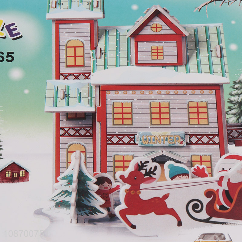 Wholesale 21 pieces 3D winter house jigsaw puzzle for kids boys girls