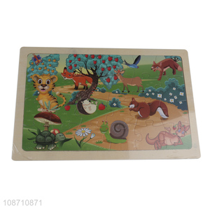 Online wholesale animal series wooden kids puzzle toys jigsaw toys