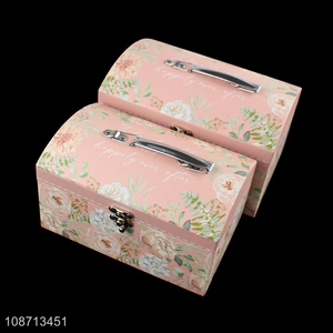 New products paperboard storage box flower box suitcases with metal handle