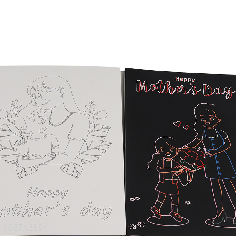 Good quality children diy painting toy mother’s day scratch artcard art paper