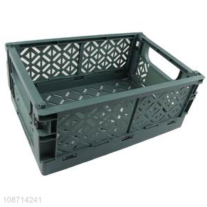 High quality plastic collapsible crate folding storage basket for kitchen