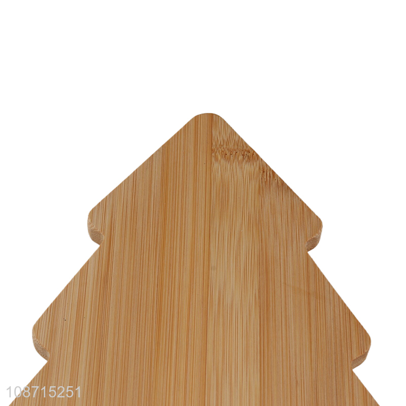 Whoelsale Christmas tree shaped bamboo pizza cutting board for serving