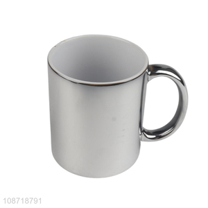 Wholesale ceramic sublimation metallic mugs silver plated coffee mugs