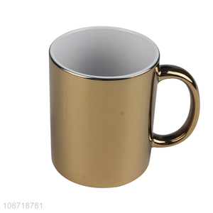 New design sublimation electroplating mugs metallic ceramic coffee mugs