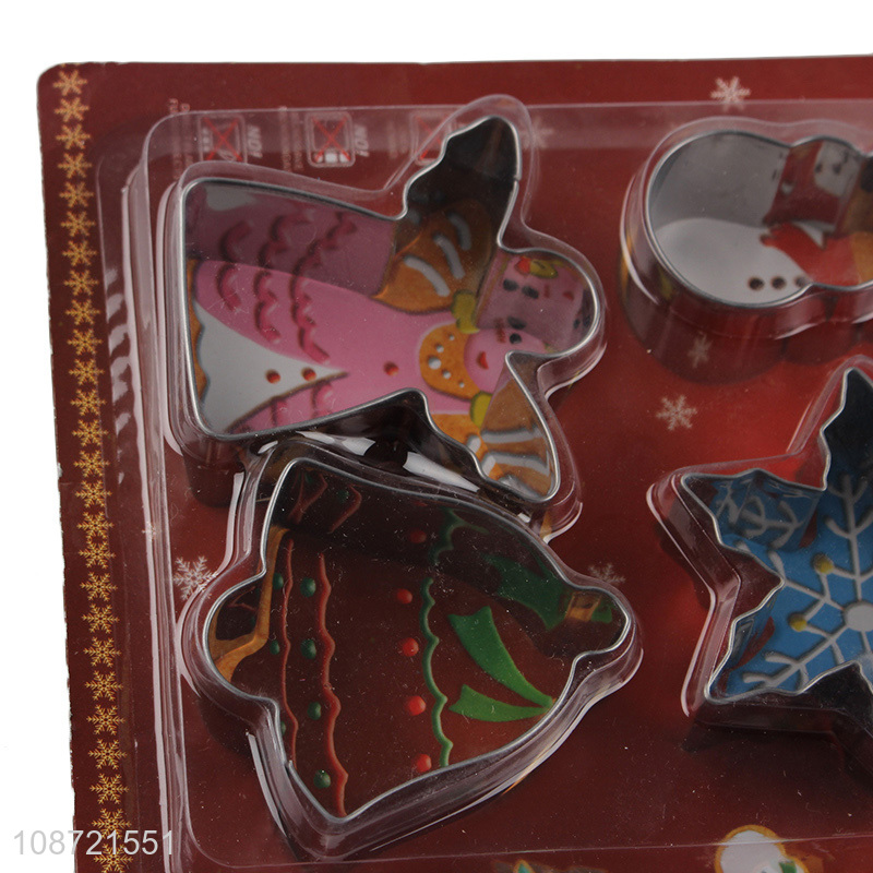 Wholesale 6pcs/set stainless steel Christmas cookies cutters holiday cookies molds