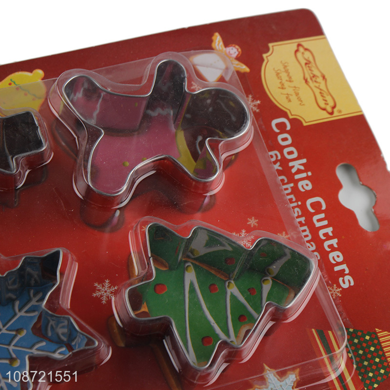Wholesale 6pcs/set stainless steel Christmas cookies cutters holiday cookies molds