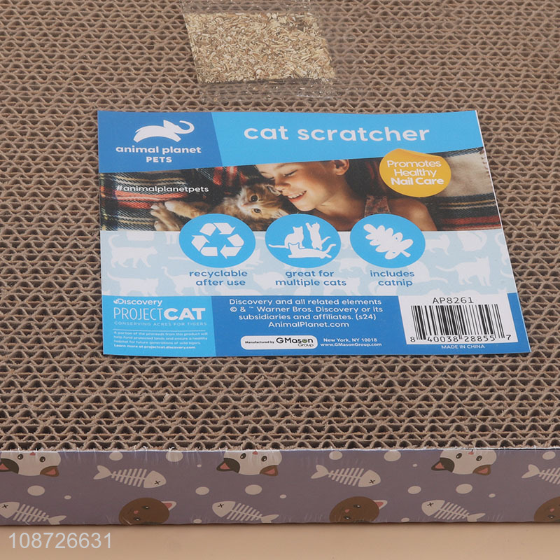 Wholesale cat scratcher toy kitten cardboard scratching board with catnip