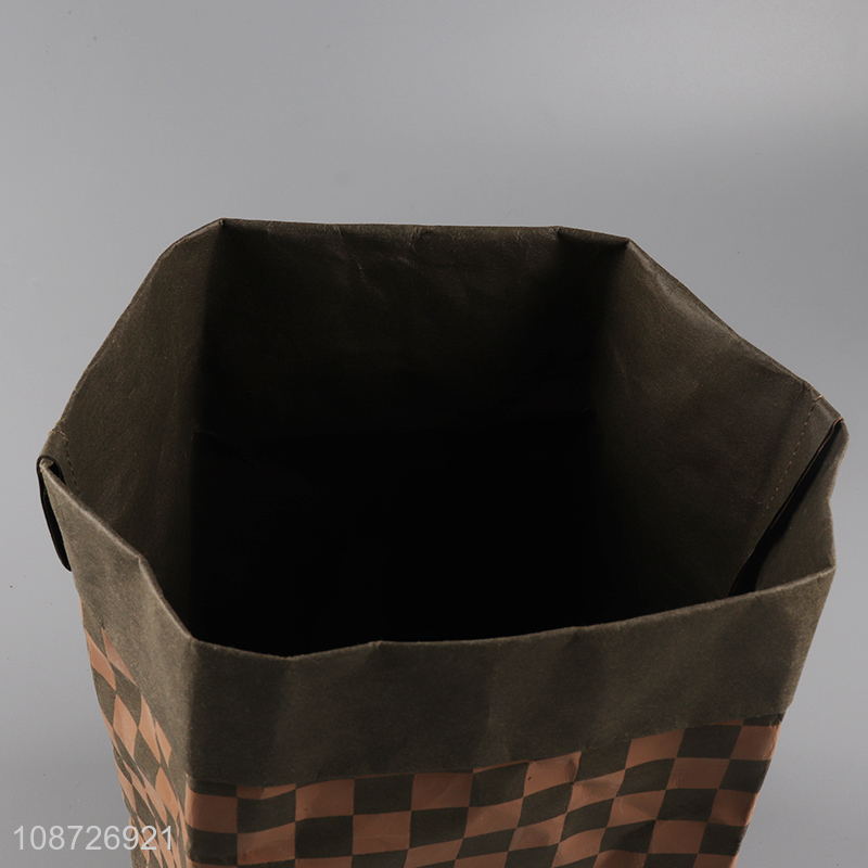 Wholesale multi-purpose kraft paper storage basket for toy, clothes & sundries