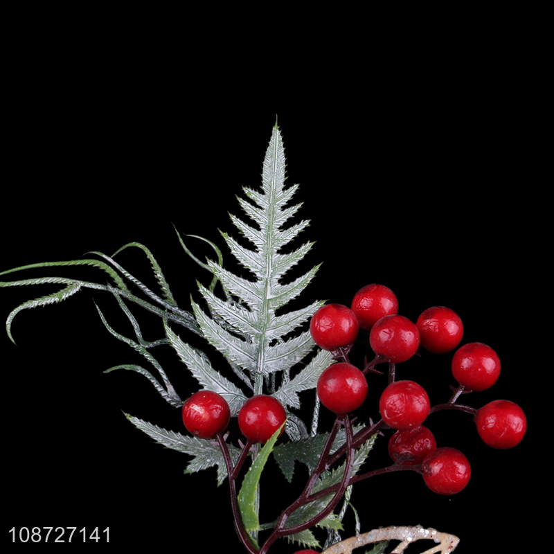 China imports artificial red berry picks stems for Xmas tree decoration