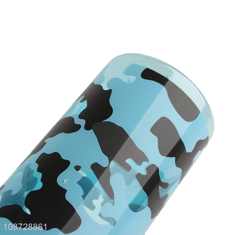 Factory price 700ml camouflage color plastic water bottle with straw