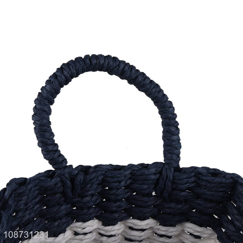 New arrival multi-purpose handwoven natural papyrus storage basket with handles