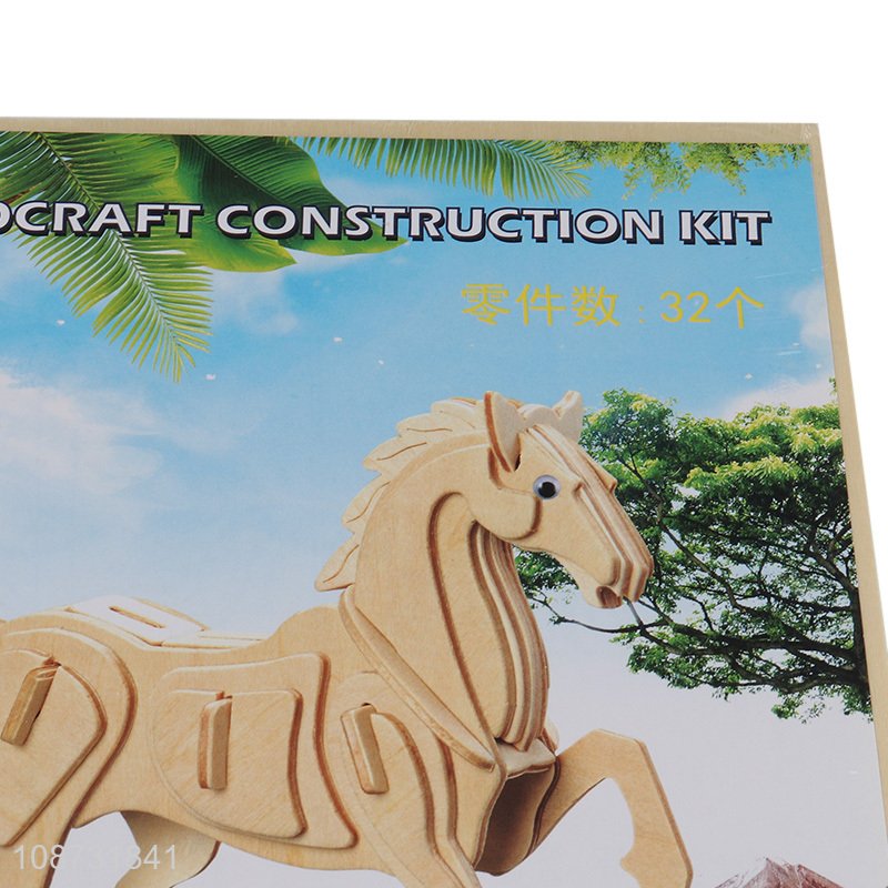 Top products 3d wooden horse shape children puzzle toys jigsaw games for sale