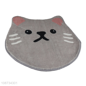 Wholesale cute cat shape bath mat super absorbent non-slip bathroom rug