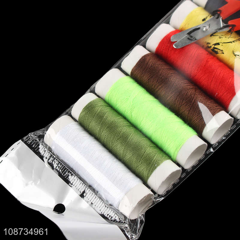 Factory supply sewing kit with needles, threads and thread cutter