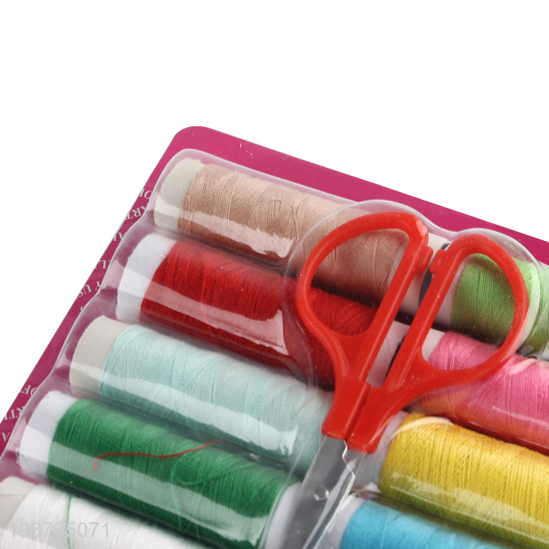 Wholesale sewing kit with needles, threads, thimble, safety pins etc