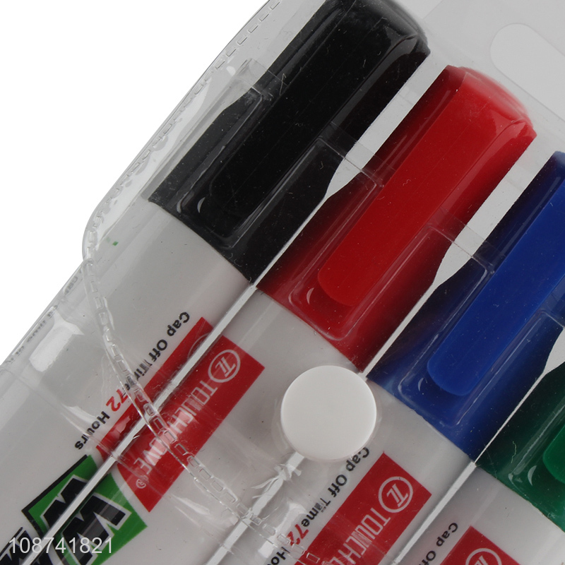 Latest design 4pcs erasable white board marker for office supplies