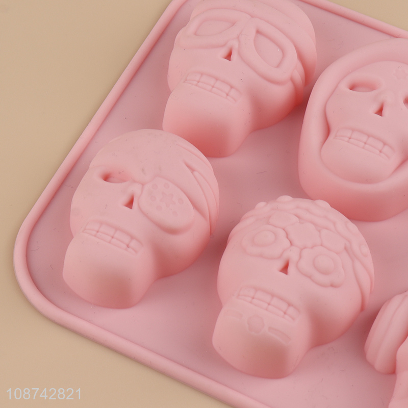 New arrival skull shaped silicone cookies mould bigsuits mold for baking