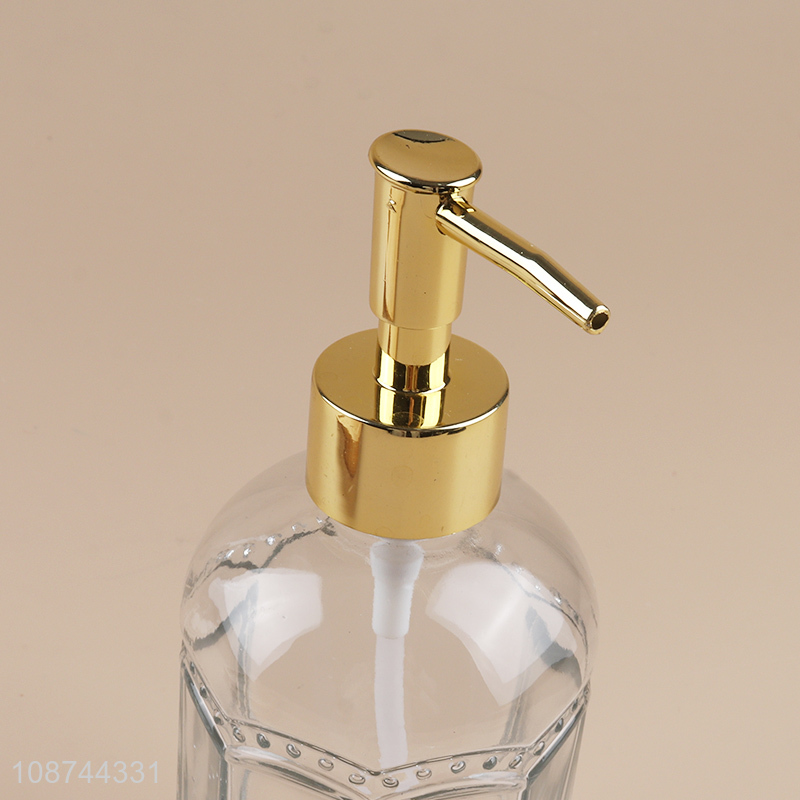 Top products transparent glass liquid soap dispenser bottle for bathroom