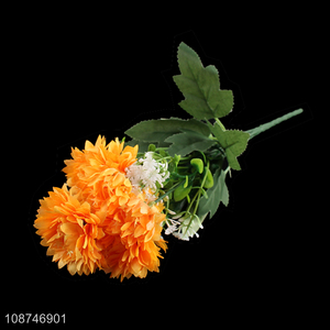 Hot selling 7 head artificial chrysanthemum faux flowers for tabletop decor