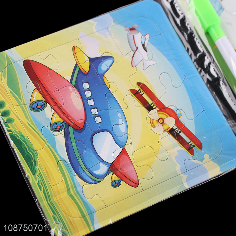 Good Quality DIY Coloring Plane Jigsaw Puzzle And Drawing Board Set