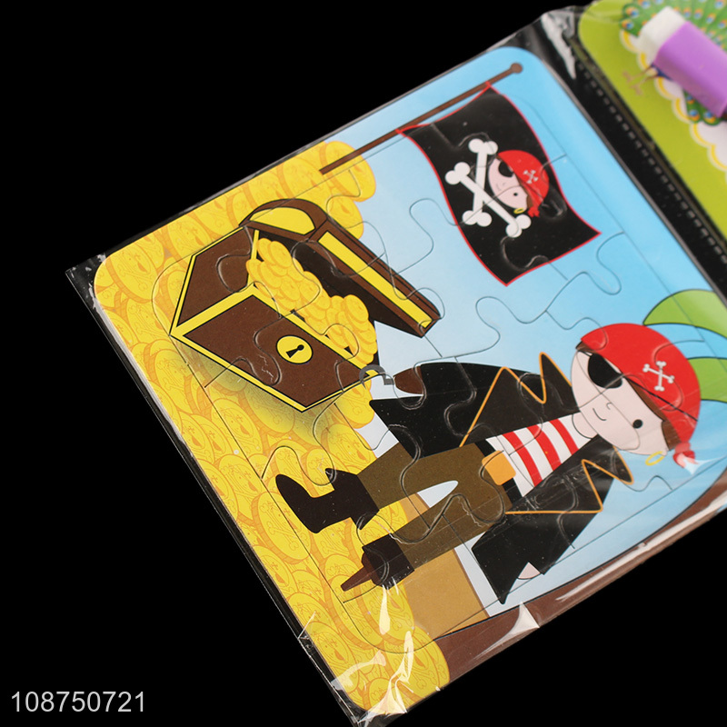 Promotional DIY Coloring Pirate Jigsaw Puzzle And Drawing Board Set
