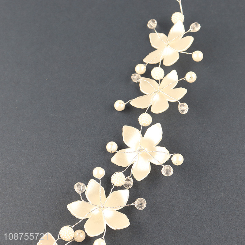 Popular product bridal wedding hair vine pearl flower hairpiece for women