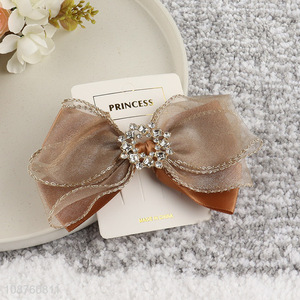 Wholesale fashion rhinestone bow barrette hair clip for women girls