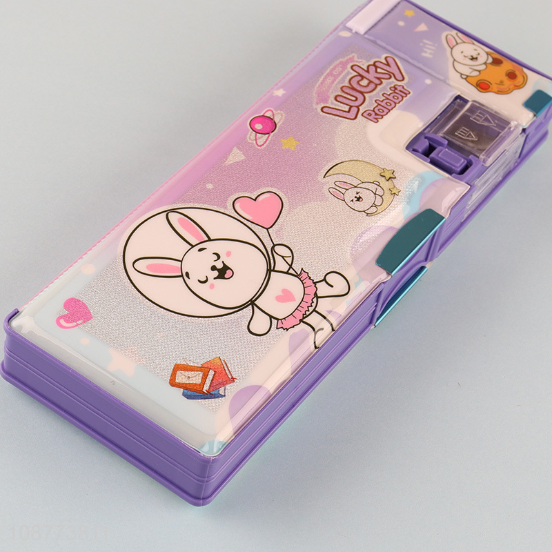 Hot selling cartoon plastic pencil case pencil box