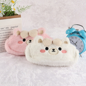 Wholesale plush bear pencil bag for kids girls