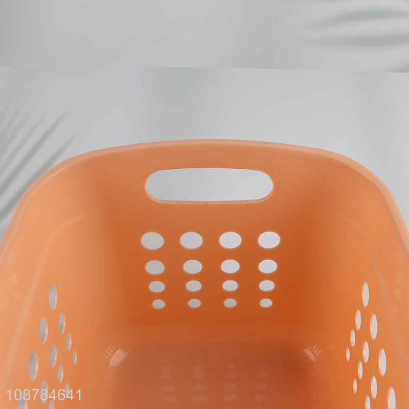 Custom logo multi-purpose hollow plastic storage basket