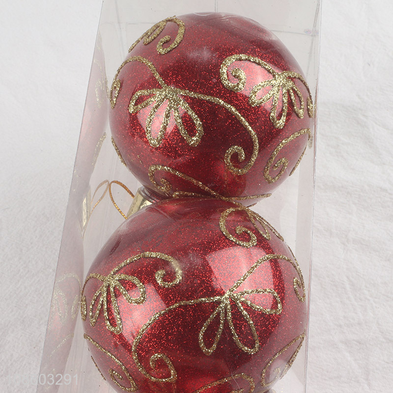 Top quality 3pcs red xmas tree decoration christmas ball