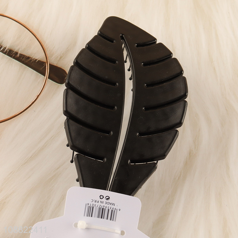 Good sale leave shape hollow anti-static hair comb wholesale