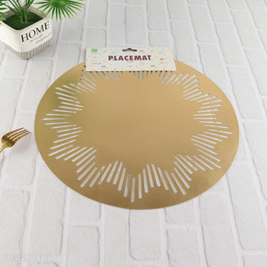 Hot items round golden pvc dinner mat place mat for home