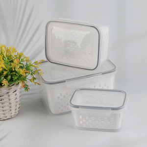 Online wholesale 3pcs clear food container preservation box storage box